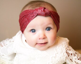 Alex Red Glitter Knot Head Wrap