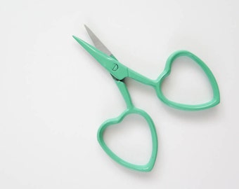 Embroidery Scissors | Sewing Scissors, Thread Snips, Small Heart Scissor for Embroidery, Sewing - Teal Little Loves