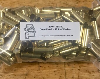 38 Special Once Fired Brass, Cleaned, Polished, 38 SPL