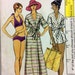 1970s boho chic swimwear Vogue 8883 vintage sewing pattern Bust 32.5 Waist 25 Hip 34.5 bikini (uncut) & cover up robe Retro 70s resort wear