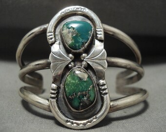 Navajo Bracelet Rare Damale Turquoise Vintage Navajo Silver Bracelet Old