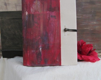 Red & White hand-painted notebook binder