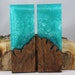 2 pcs Burl Turquoise Composite Knife Scales (92)