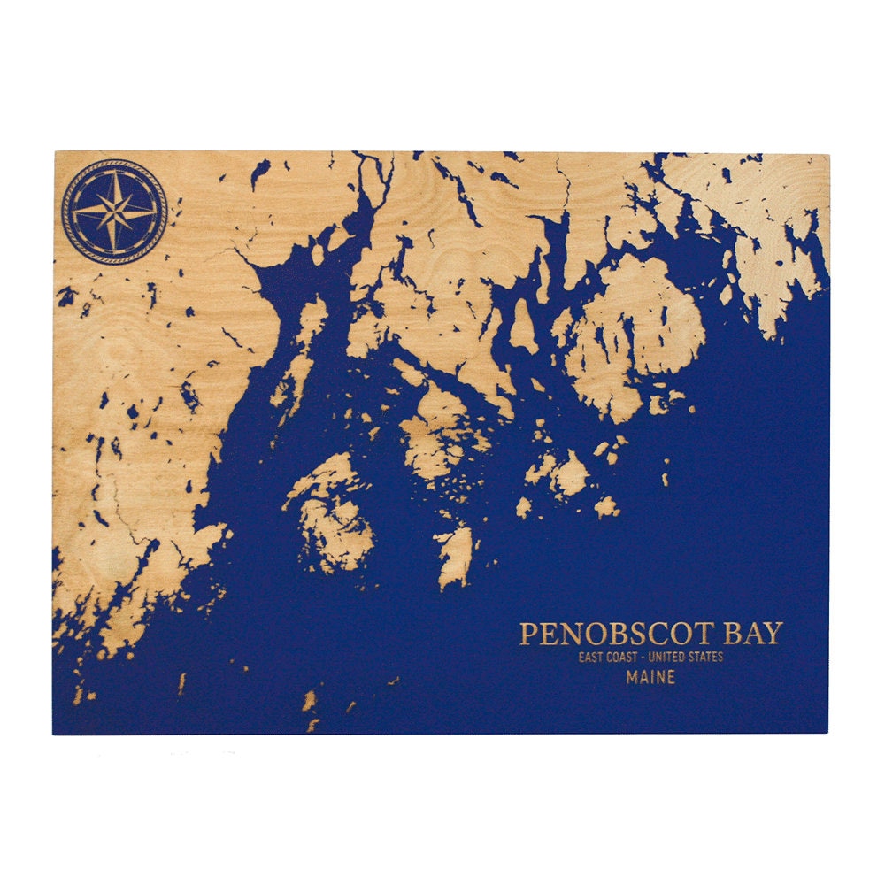 Penobscot Bay Chart 12x16 Penobscot Bay Wood Wall Art