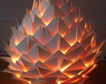 Lamp table/night light in color ecru/ivory cream