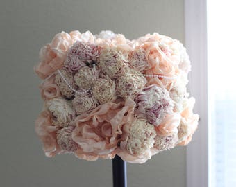 Pink Peony lamp shade// Victorian Decor// Wedding Decor