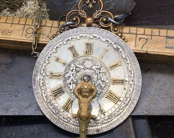 On sale from 398.00 Circa 1800 pocket watch necklace with vintage frence Cherb