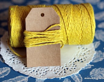 Yellow packaging twine 10m, coton twine, yellow string, gift yellow string