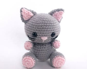 PATTERN: Kaylie the Kitten - Crochet cat pattern - amigurumi cat pattern - crocheted kitten pattern - cat toy tutorial - PDF crochet pattern