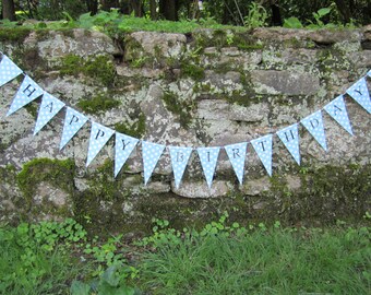 Happy Birthday Banner - Personalized Bunting, Garland, Sign, Flags, Pennants in polka dots Party Decoration Nursery