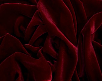 SALE 20% Burgundy Velvet Fabric, Dress Stretch velvet, Commercial Curtain Fabric, Fashion Velvet, Upholstery Decorative Fabric DVB08