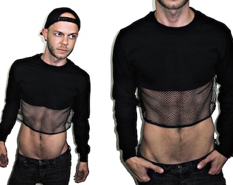 MY Mesh Long Sleeve Crop Top