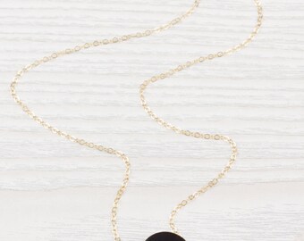 Black Onyx Necklace • Onyx necklace • Black gemstone necklace • Black necklace • Gold black necklace • Bridesmaid necklace| 0262NM