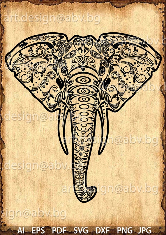 Download Vector ELEPHANT from floral ornaments AI eps pdf svg dxf