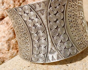 Sterling Silver Bohemian Berber woman Bangle Bracelet