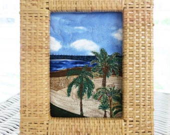 Tropical Beach - Framed Mini Art Quilt