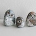 Hand Painted Stone Owl Feather Bird .River rock Artwork Paperweight Home Garden Decor. 3D animal.