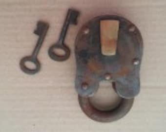 Large Old Pad Lock with Keys