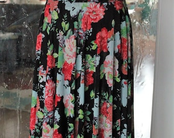 Floral Circle Skirt - Calf Length