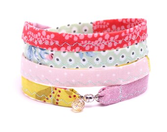 bracelet to wrap handmade fabric cotton