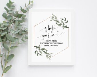 Photo Guestbook Sign | Printable Wedding Sign | Photo Guest Book Sign | Greenery Wedding Sign | Wedding Decor | Wedding Decor Signs | Photo