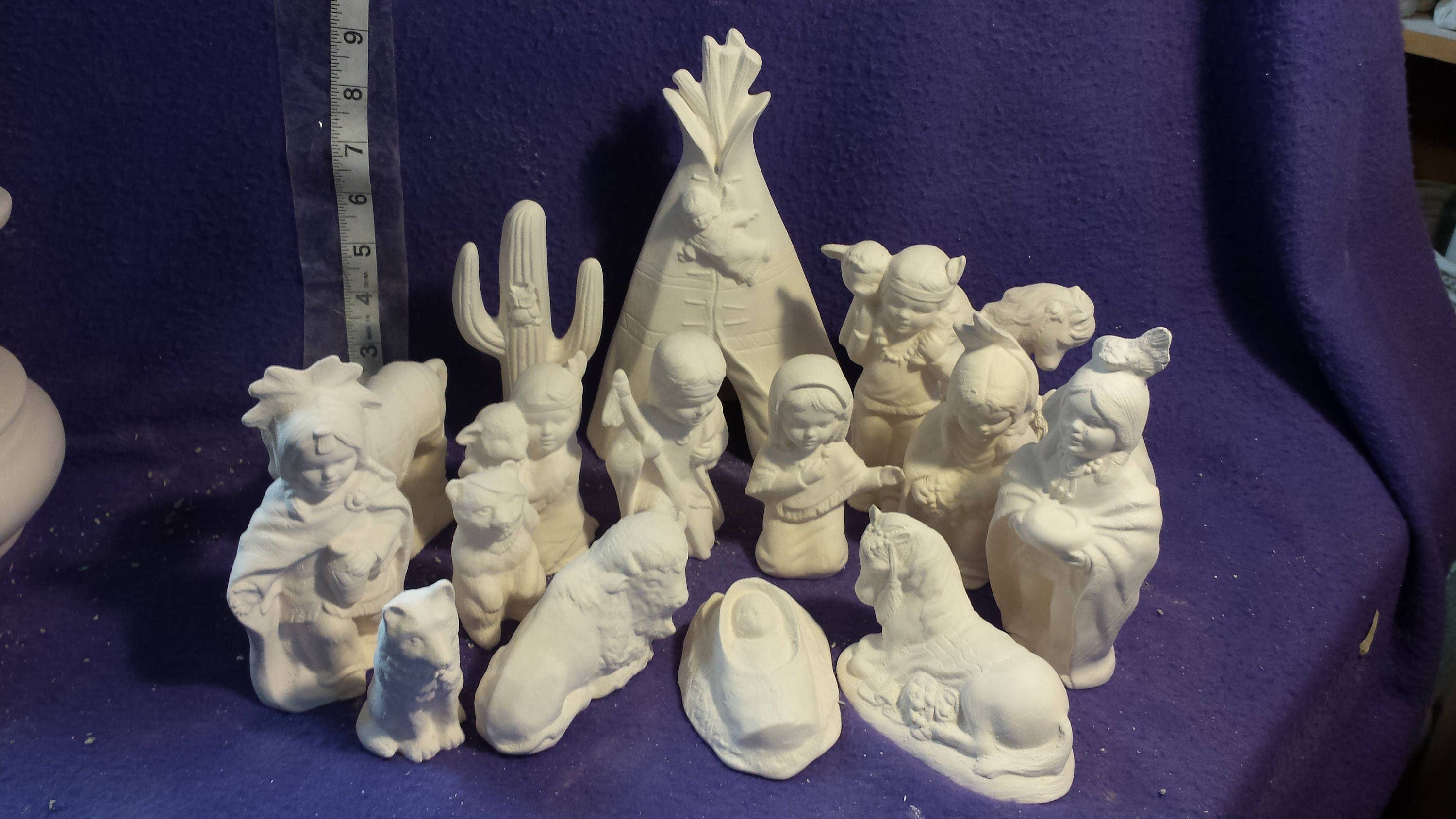 Native American Nativity 17 pc set 3 to 5 ready