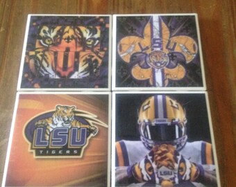 LSU Ceramic Tile Coasters