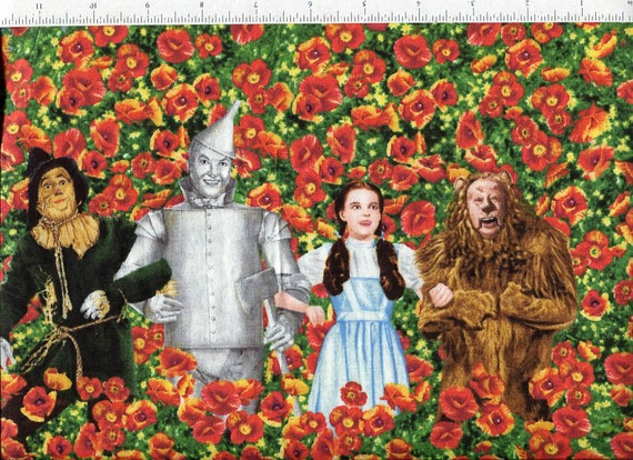 bty WIZARD of OZ POPPIES with characters dorothy scarecrow