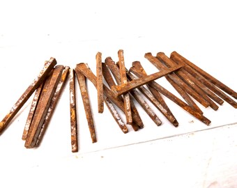 Qty. 25 Vintage Nails, Square Cut Nails, Old Nails, Industrial Nails