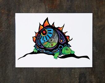 Turtle, Turtle Illustration, Turtle Print, Illustration Print, Illustration, Animal Print, Nature Lover Gift, Wall Art, Art Print, Digital