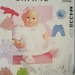 McCall's 4338 Size 11-13 and 14-16" Baby Doll Clothes Pattern Uncut New