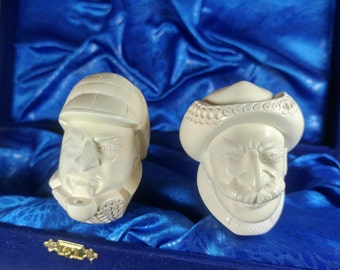 Vintage Meerschaum Pipes-Sherlock Holmes & Watson