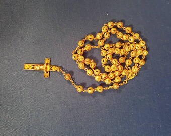 Gold rosary marked 800- 14" long