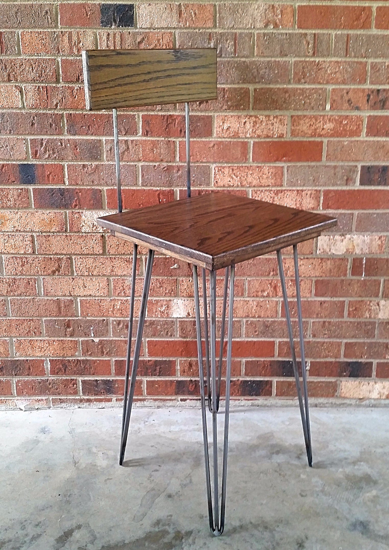 Wood Chair Metal Chair Wood and Metal Barstool with Hairpin Legs