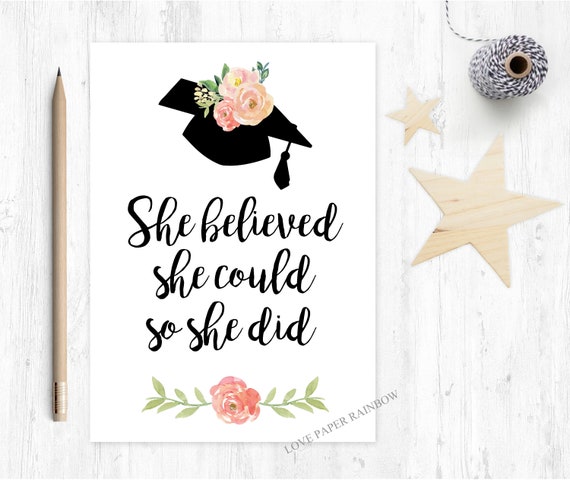 graduation card 2018 she believed she could so she did class of 2018 greeting card