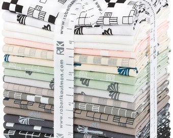 Blueberry park fat quarter pack Neutral color story by Karen Lewis for Robert Kaufman
