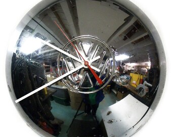 VW Bus Wall Clock - Volkswagen Ghia Hubcap Clock - Gift for Him