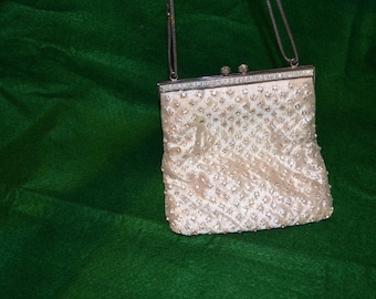 Vintage Silver Rhinestone Evening Purse by Walborg
