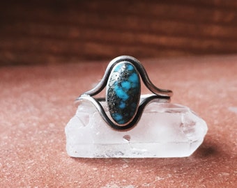 VC-197 vintage Native American sterling silver and ithaca peak turquoise ring