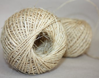 Sisal cord - 1 ball - 2 mm Diameter - Natural Color - Manila Rope - DIY Rope - Weddings - Nautical Rope - Rug DIY