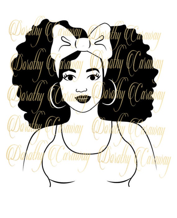 Download Monica Afro African American Plus Size Woman svg Natural