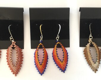 Gradient (ombre) Russian Leaf Earrings