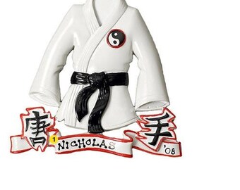 Personalized Christmas Ornament Karate, Kung-Fu, Tae Kwon Do, Judo Kids, Coach, Trainer Gift/ Gift Tag