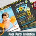 Pool Party Invitation photo - "POOL PARTY BIRTHDAY Invitation" Digital Pool Party Invite, Pool Party Birthday Printable, Summer Luau Invite