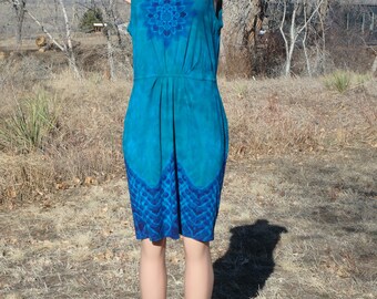Tie Dye Mandala Plus Rayon Dress Large (12)