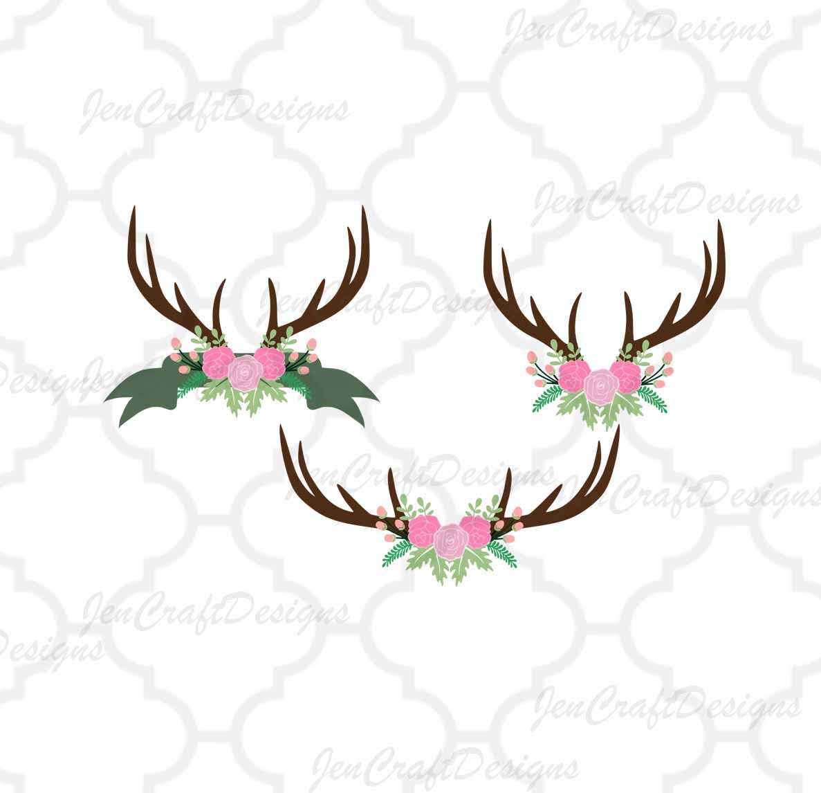 Download Antler floral swag svg Autumn Cutting File Set in Svg, eps, dxf and PNG Format for Cricut and ...
