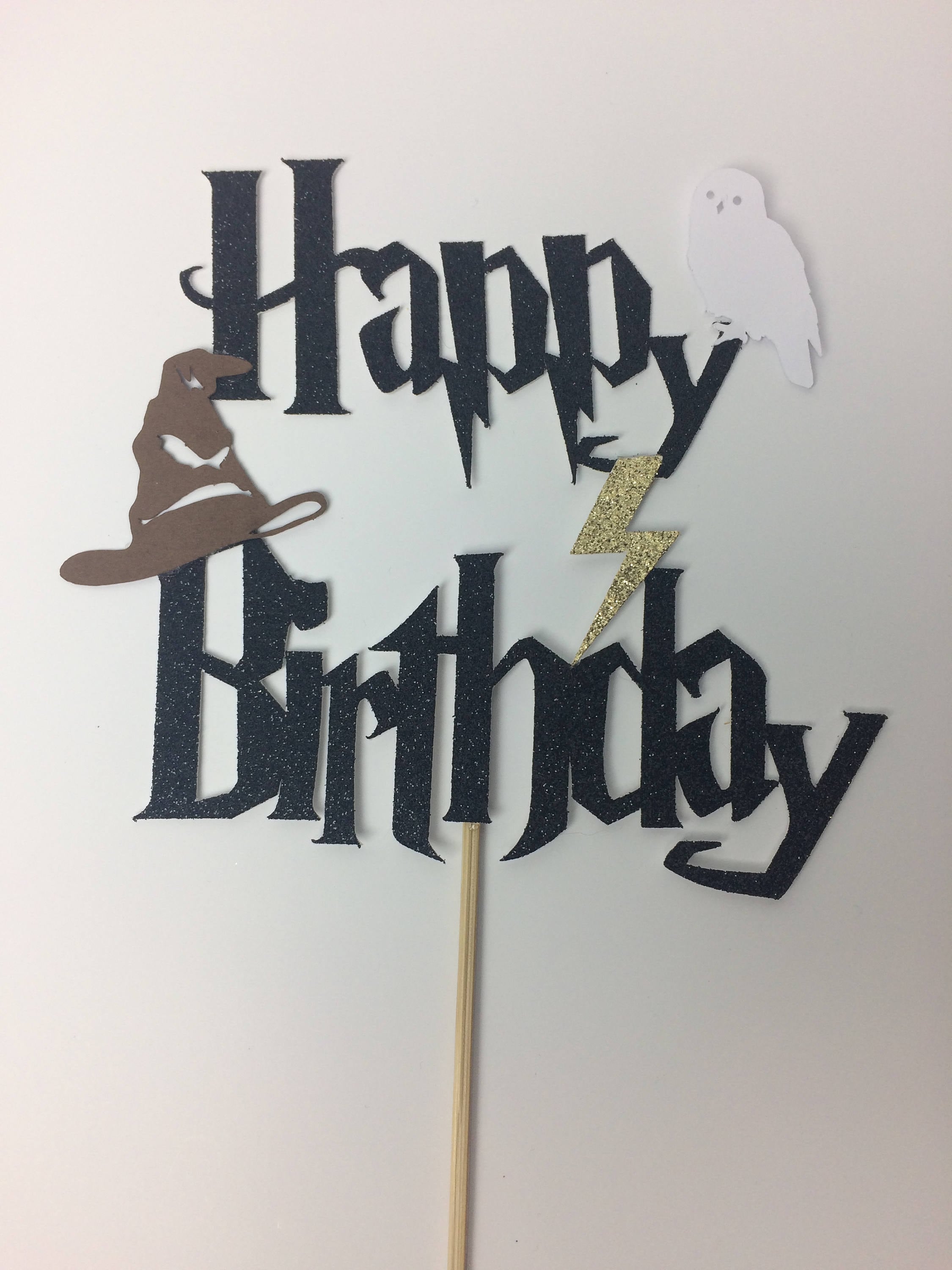 Harry Potter Happy Birthday Cake Topper lightning bolt