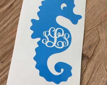 Seahorse decal | Etsy