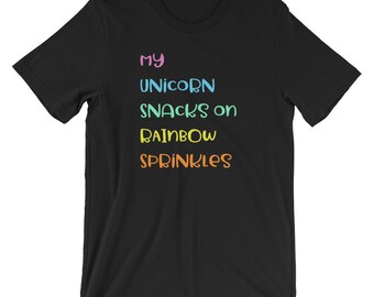 Funny Unicorn Rainbow Sprinkles T-Shirt