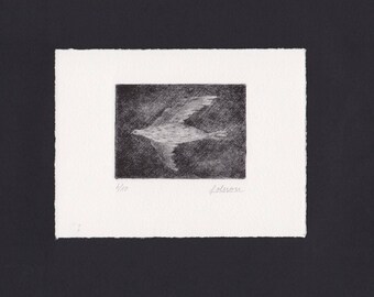 Mezzotint "Flight" original print